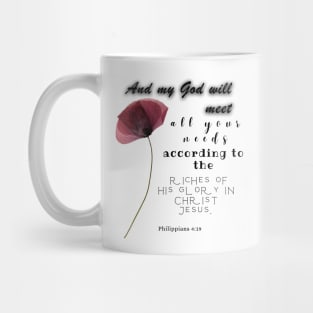 Philippians 4:19 Famous Bible Verse. Mug